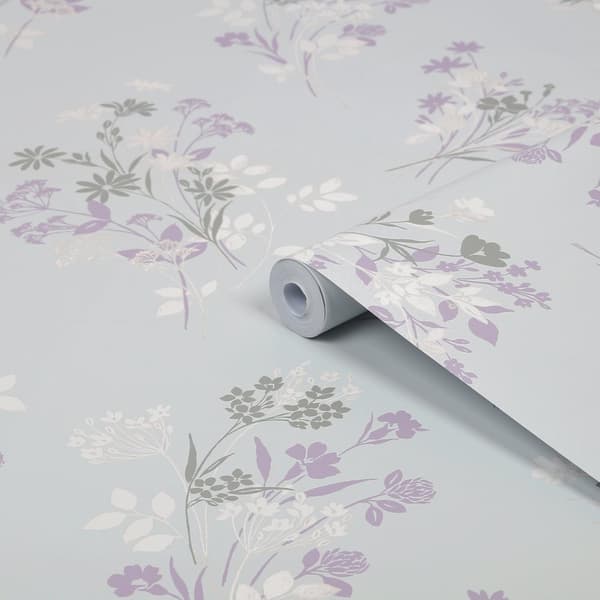 Laura Ashley - Non-woven tapet - Igerna - Pale Duck Egg Blue - Blå 10mx52cm