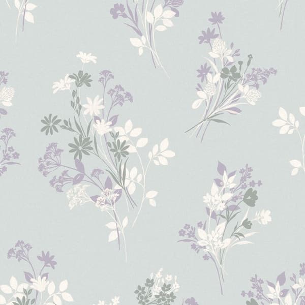 Laura Ashley - Non-woven tapet - Igerna - Pale Duck Egg Blue - Blå 10mx52cm