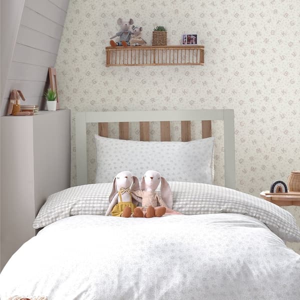 Laura Ashley - Non-woven tapet - Alphabet Dove Grå - Grå