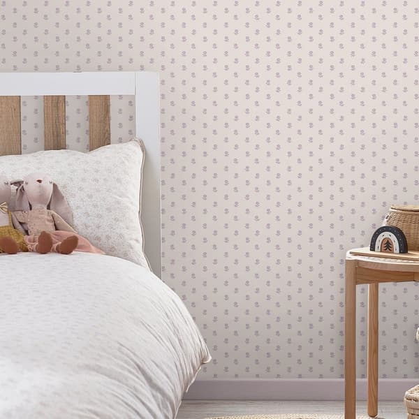 Laura Ashley - Non-woven tapet - Daisy - Lavendel - Rosa - 10mx52cm