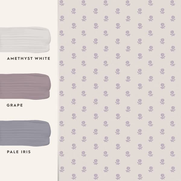 Laura Ashley - Non-woven tapet - Daisy - Lavendel - Rosa - 10mx52cm