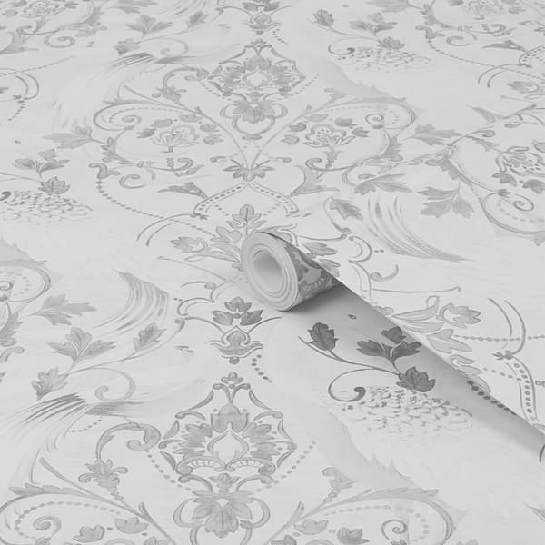 Laura Ashley - Non-woven tapet - Tregaron Silver - Sølv 10mx52cm