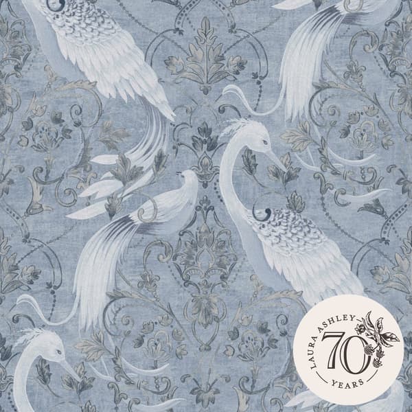 Laura Ashley - Non-woven tapet - Tregaron Midnight Blue - Blå 10mx52cm