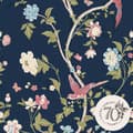 Miniatyrbillede 1 af 5: Laura Ashley - Non-woven tapet - Summer Palace Midnight Blue - Blå 10mx52cm