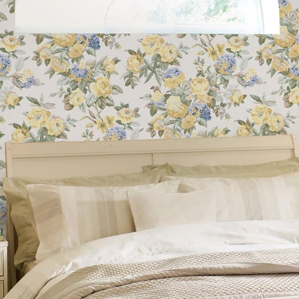 Laura Ashley - Non-woven tapet - Pembrey - Pale Gold - Guld 10mx52cm