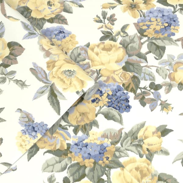 Laura Ashley - Non-woven tapet - Pembrey - Pale Gold - Guld 10mx52cm