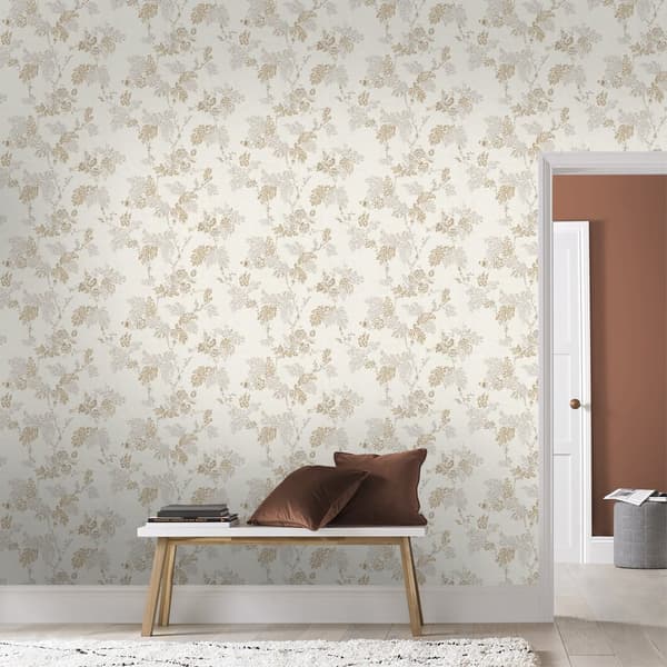 Superfresco Easy - Non-woven tapet - Kimono - Vit/Guld - 10mx52cm