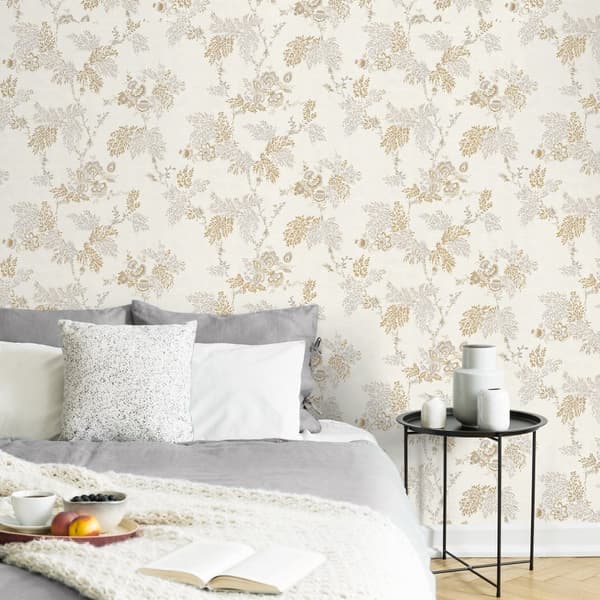 Superfresco Easy - Non-woven tapet - Kimono - Vit/Guld - 10mx52cm