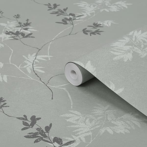 Laura Ashley - Non-woven tapet - Mari - Mineral Grön - Grön 10mx52cm