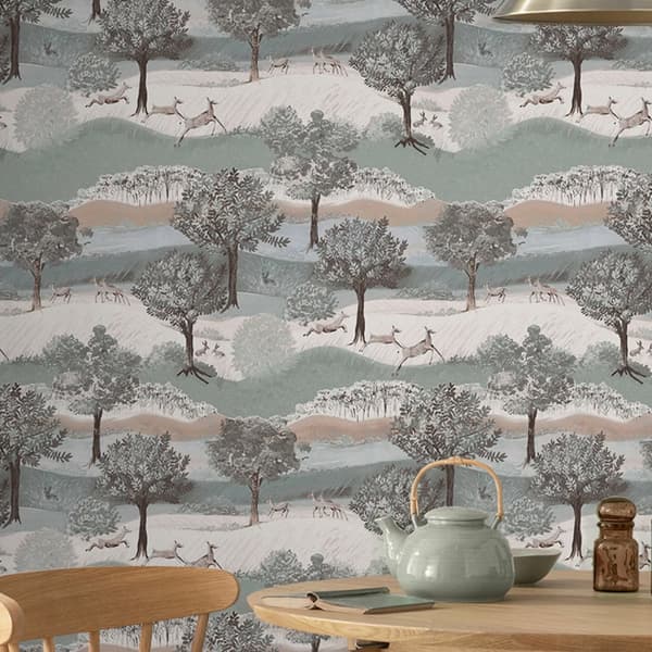 Laura Ashley - Non-woven tapet - Hartingdon - Jade Green - Grøn - 10mx52cm