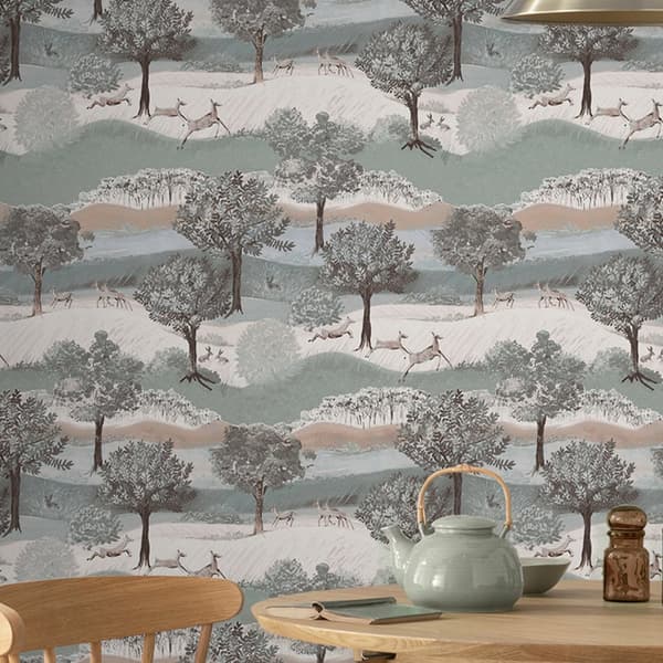 Laura Ashley - Non-woven tapet - Hartingdon - Jade Green - Grøn - 10mx52cm