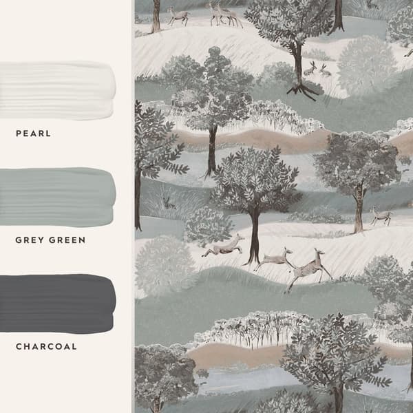 Laura Ashley - Non-woven tapet - Hartingdon - Jade Green - Grøn - 10mx52cm