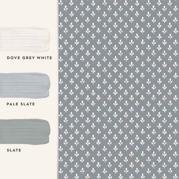 Laura Ashley - Non-woven tapet - Trefoil Slate Grey - Grå 10mx52cm