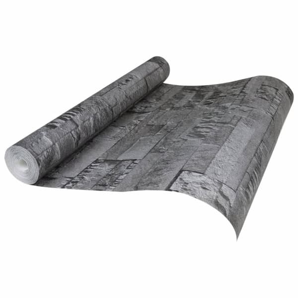 vidaXL Tapet 3D stenlook svart 10x0,53 m non-woven tyg