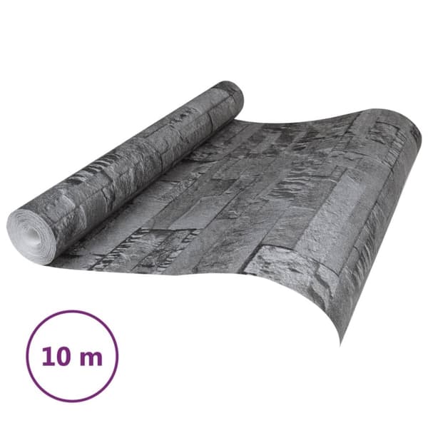 vidaXL Tapet 3D stenlook svart 10x0,53 m non-woven tyg