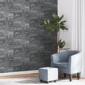 Miniatyrbild 1 av 8: vidaXL Tapet 3D stenlook svart 10x0,53 m non-woven tyg