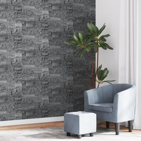 vidaXL Tapet 3D stenlook svart 10x0,53 m non-woven tyg