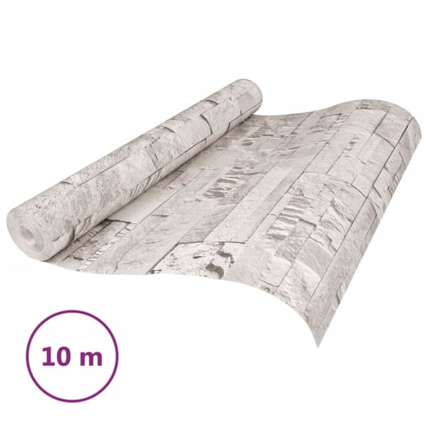 vidaXL 3D-tapet 10x0,53 m sten-look ikke-vævet cremefarvet