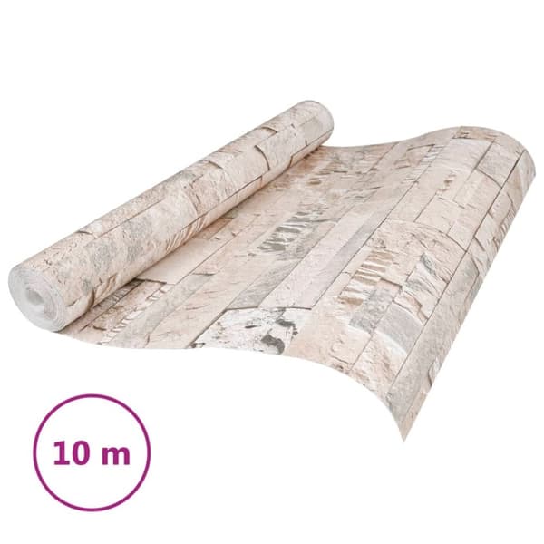 vidaXL tapet 3D-stenlook grå og beige