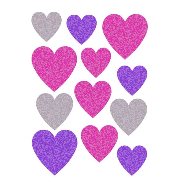 Buokids wallsticker hjerter lilla &amp; pink