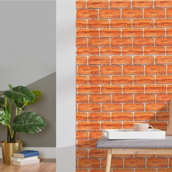Självhäftande film - Ej specificerad - Red Brick Effect - 45 cm - Vinyl - Inredning