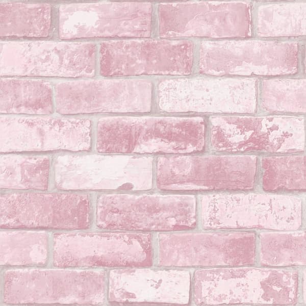Debona Brick Textured Wallpaper Pink 32.1ft x 21in