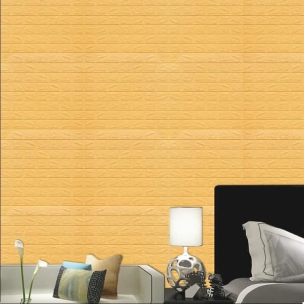 Set med 10 st 3D beige tegeltapeter självhäftande 3D tegelvägg Antikollision Vardagsrum Sovrum Kök 77*70CM