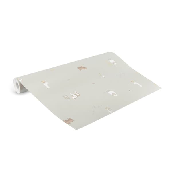 Little Dutch - Non-woven tapet - Little Farm - Grön 10mx52cm