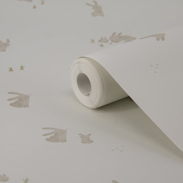 Little Dutch - Non-woven tapet - Baby Bunny - Brun/Vit 10mx52cm