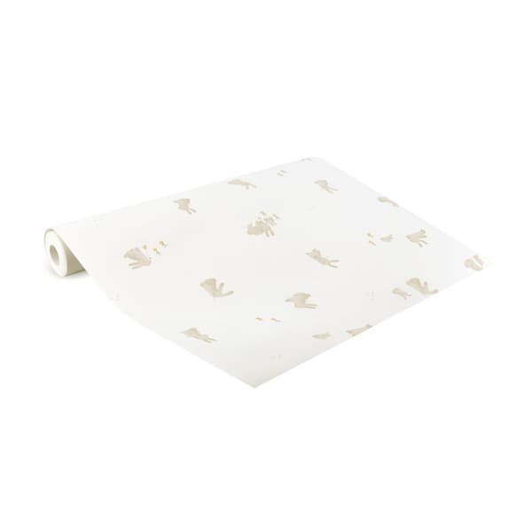 Little Dutch - Non-woven tapet - Baby Bunny - Brun/Vit 10mx52cm