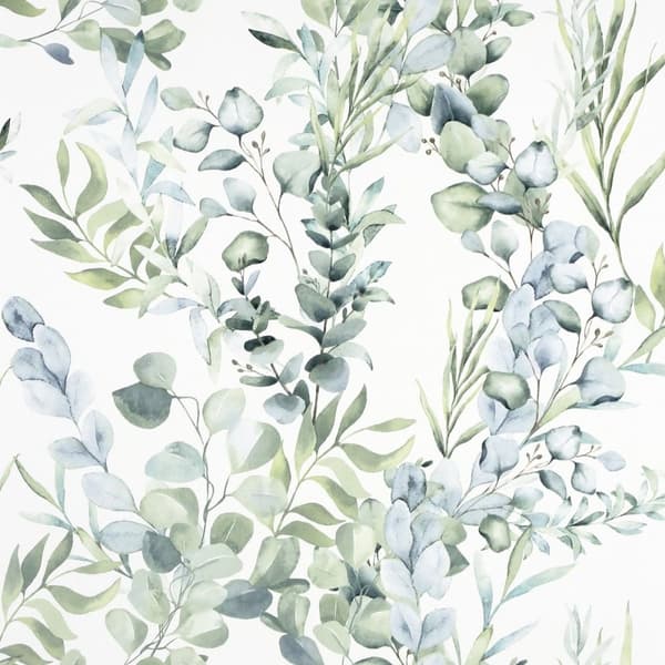 Arthouse Tranquil Leaf Vinyl texturerad tapet Green/White 10m x 53cm