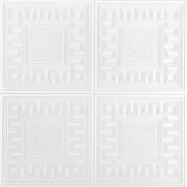 Belgravia Blown Greek Key Paintable Textured Wallpaper White 10m x 53cm