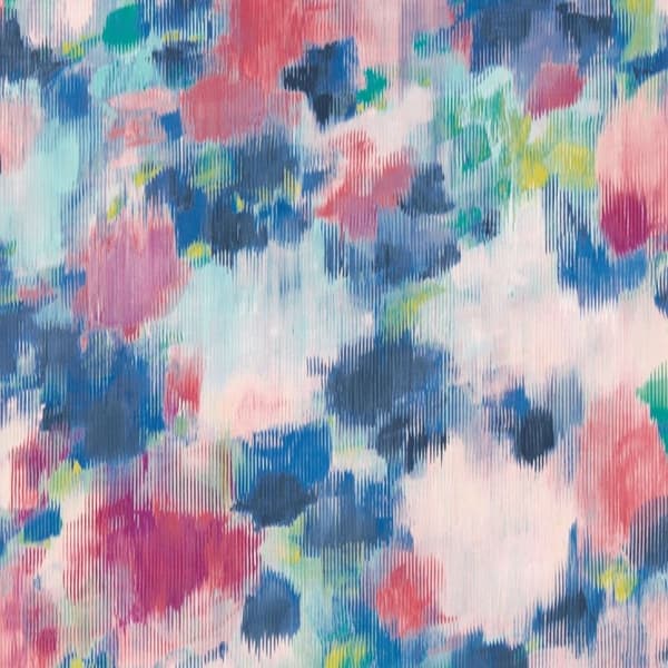 Harlequin Exuberance Painted Effect Textured Wallpaper Fuchsia Pink/Ultramarine Blue 10m x 52cm