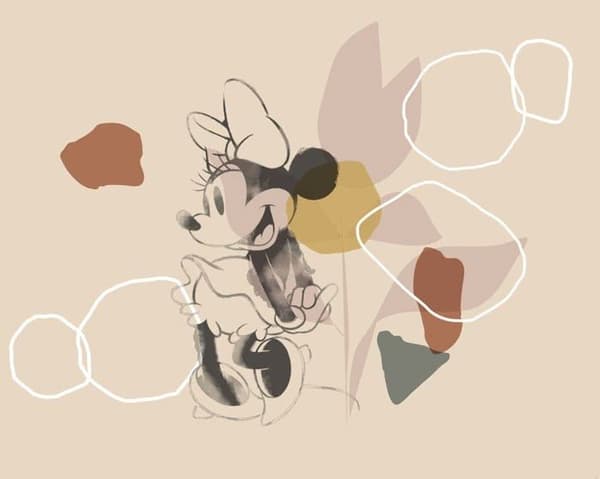 Komar - IADX7-047 - Disney Non-Woven Fototapet Minnie Soft Shapes 350 x 280 cm