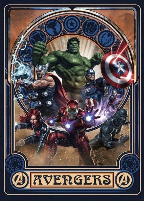 Komar - IADX4-068 - Marvel Non-Woven Tapet Avengers Ornament 200 x 280 cm