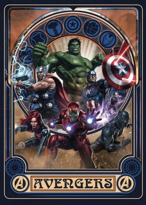 Komar - IADX4-068 - Marvel Non-Woven Tapet Avengers Ornament 200 x 280 cm