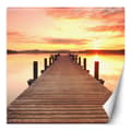 Miniatyrbild 1 av 5: Fototapet, Bro över sjön solnedgång - 200x200