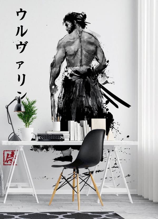 Seinämaalaus, japanilainen samurai Dr.Monekers - 150x210