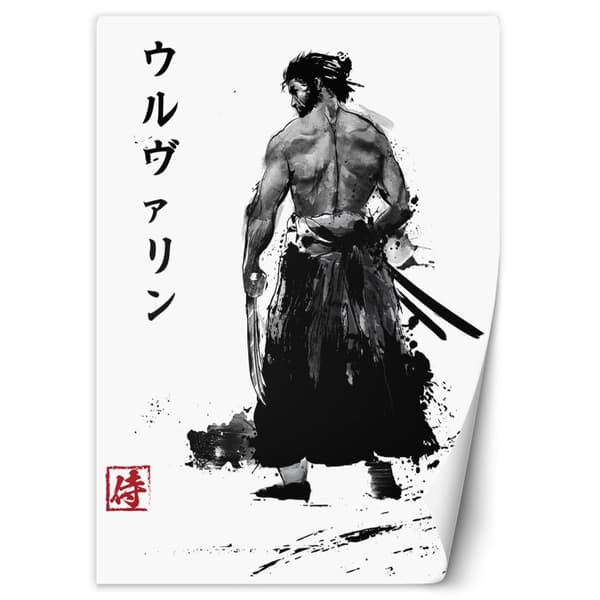 Seinämaalaus, japanilainen samurai Dr.Monekers - 150x210