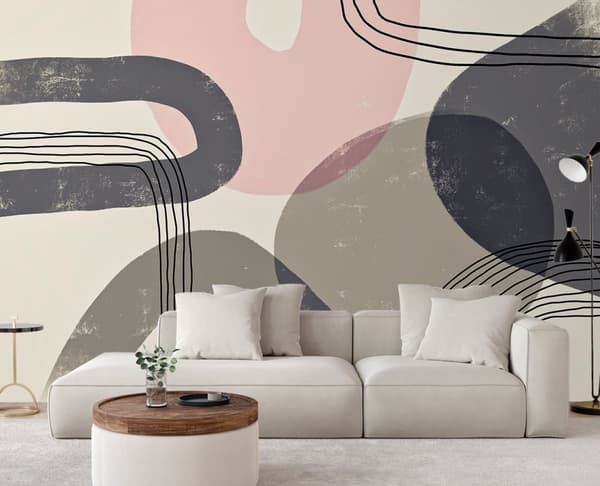 Seinämaalaus, beige boho kuvioita Andrea Haasen - 450x315