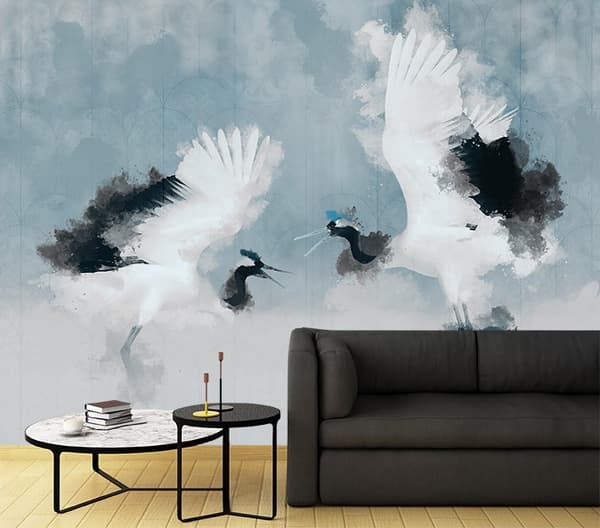 Seinämaalaus, Abstraction Two herons - 100x70