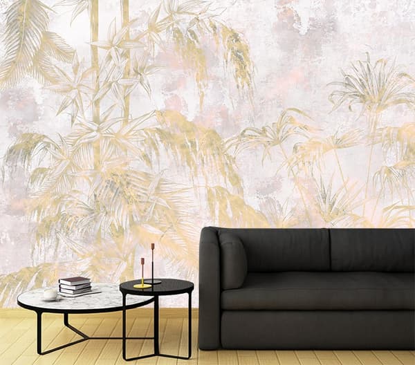 Seinämaalaus, Viidakon lehdet betoni - 350x245