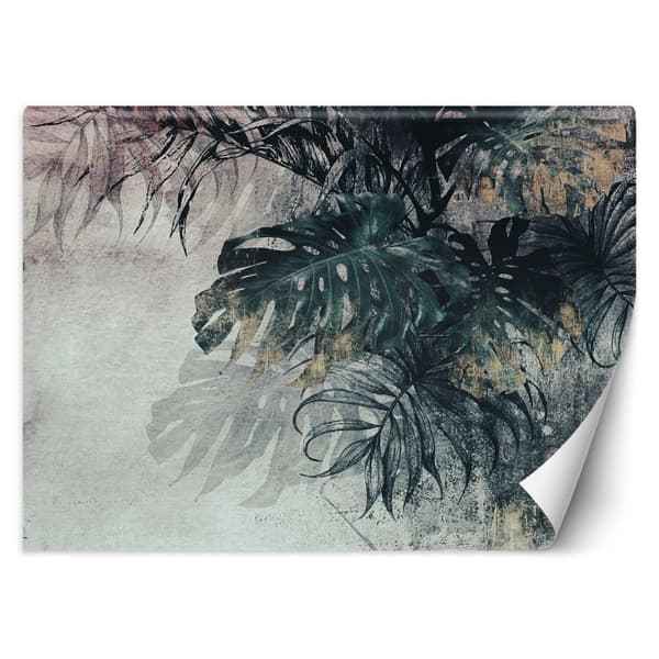 Seinämaalaus, Monstera 3D Leaves Green Gold - 350x245