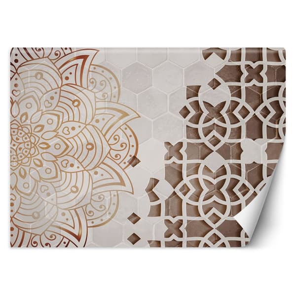 Seinämaalaus, Mandala White Geometry - 400x280