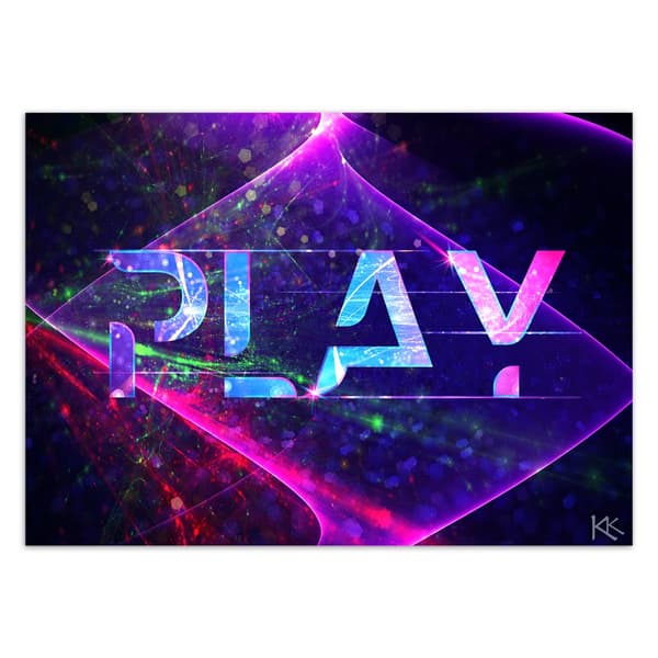Fototapet, Inscription play abstraktionssymboler för spelarens rum - 200x140