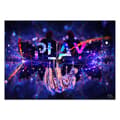 Pikkukuva 3 / 6: Seinämaalaus pelihuoneeseen Neon, jossa on teksti Play - 450x315