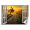 Miniatyrbild 1 av 5: Fototapet, Utsikt från fönstret, solnedgångslandskap - 140x100