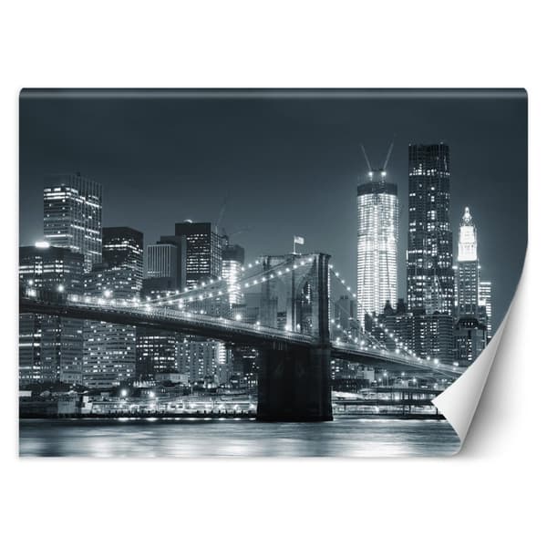 Seinämaalaus, New York Brooklyn Bridge mustavalkoinen - 300x210