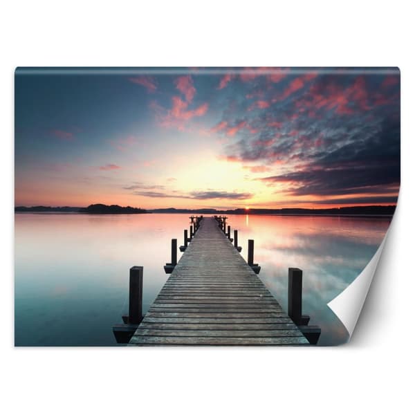 Seinämaalaus, auringonlaskun laituri - 400x280