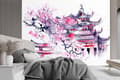Pikkukuva 2 / 5: Seinämaalaus, japanilaiset pagodit - 200x140
